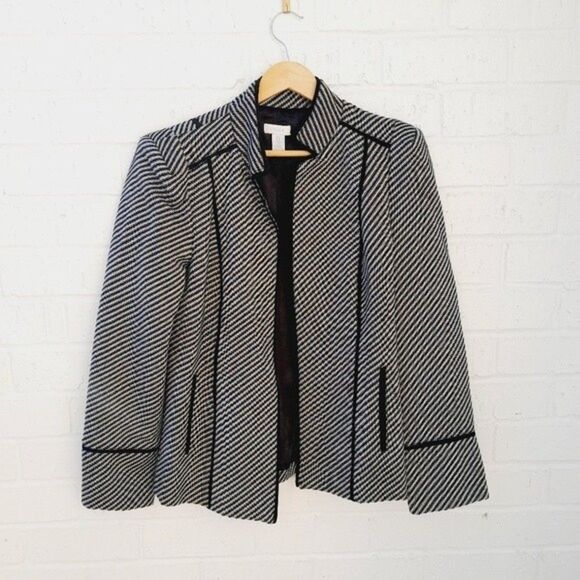 CHICO'S Structured Pinstripe Jacket Blazer Career Wear sz:  0 (S/4) - Picture 1 of 8